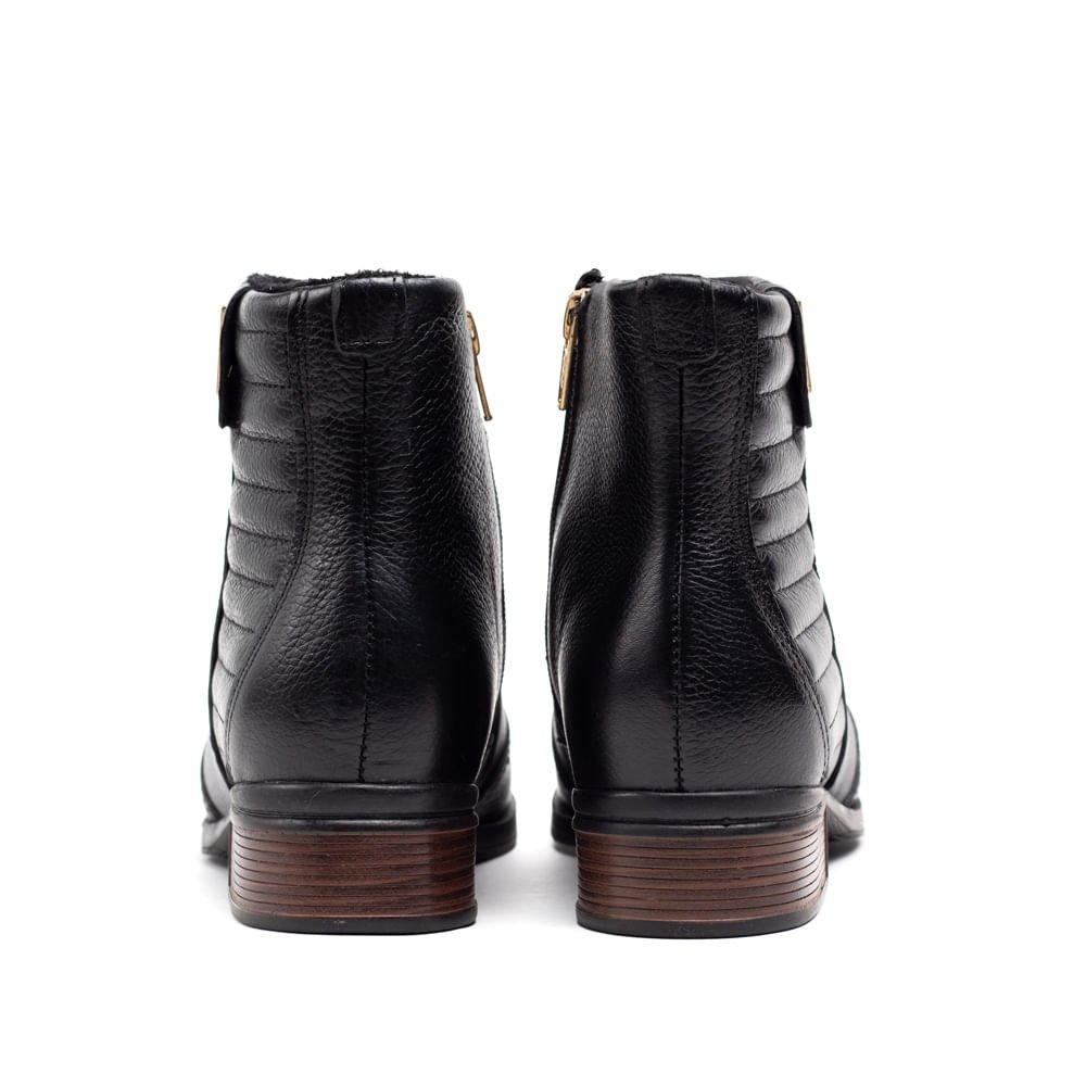 Bota Feminina Pegada Diana em Couro Preto Preto 3