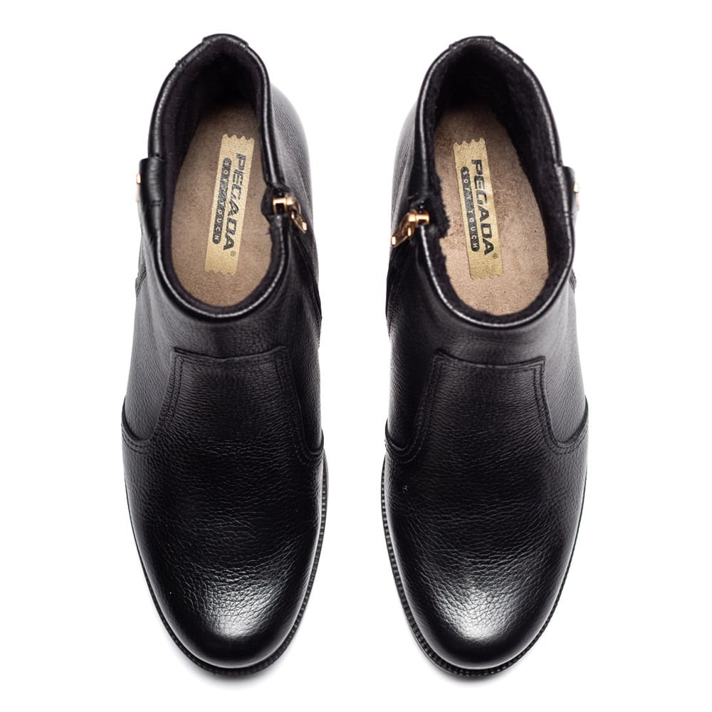 Bota Feminina Pegada Diana em Couro Preto Preto 4