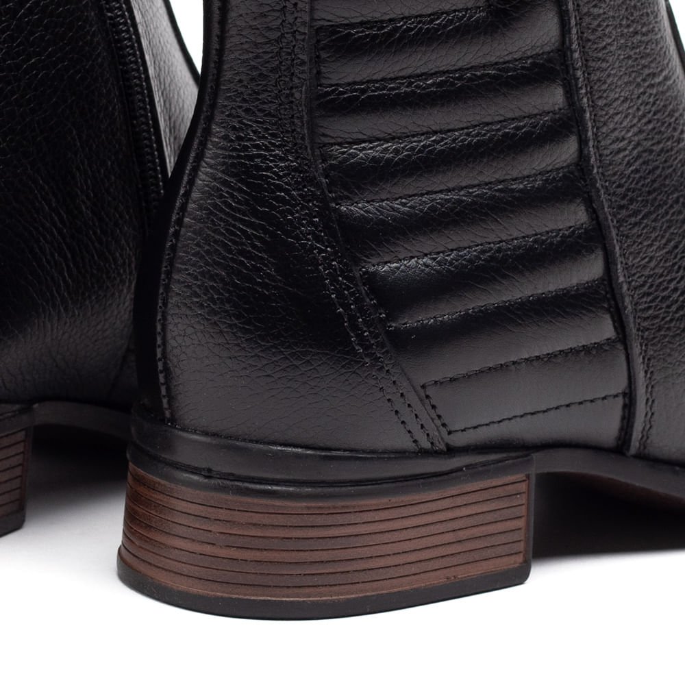 Bota Feminina Pegada Diana em Couro Preto Preto 6