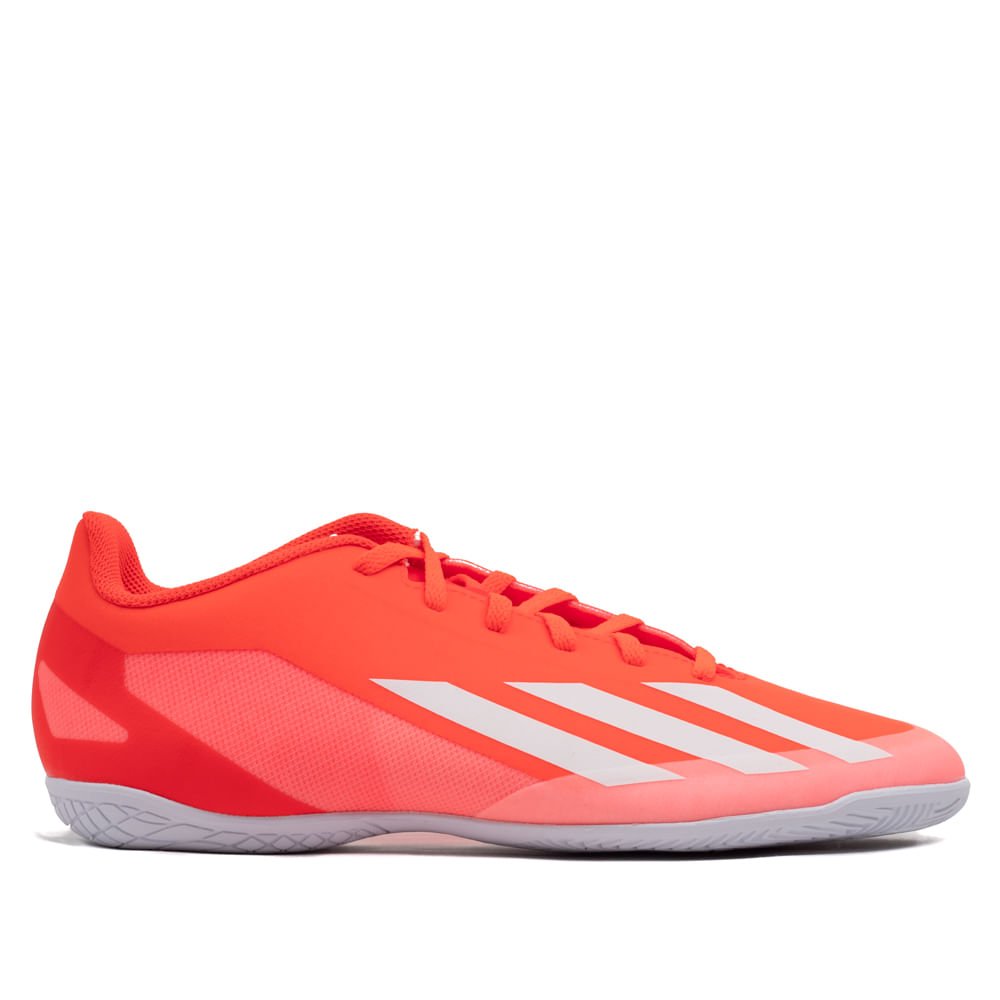 Chuteira Futsal Adidas X Crazyfast Club IN Laranja/branco