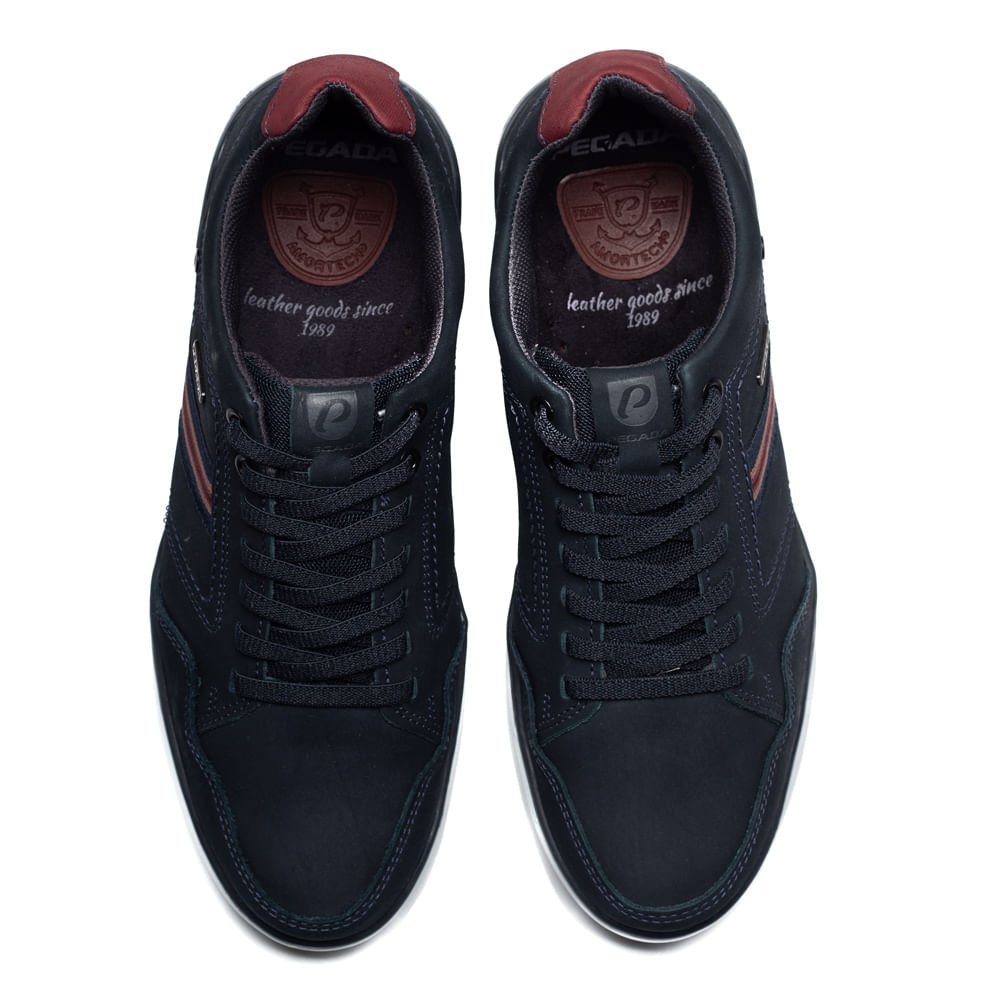 Sapatênis Masculino Pegada em Nobuck Marinho Azul 4