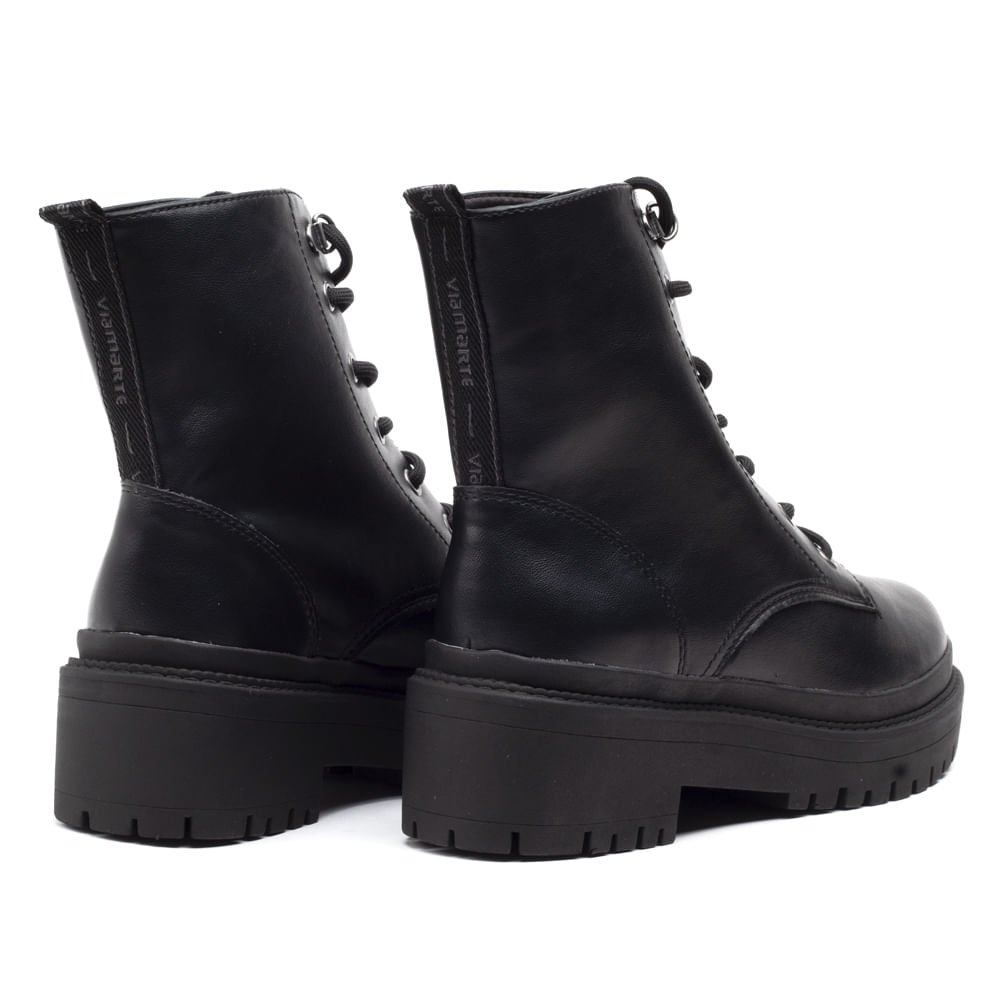 Coturno Feminino Via Marte com Pingente em Strass Preto Preto 6