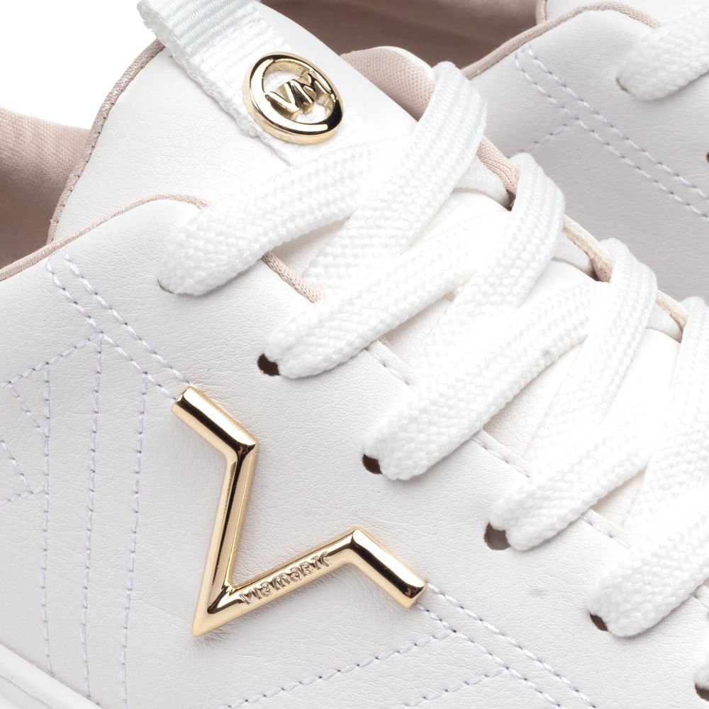 Tênis Feminino Via Marte Flatform Costuras Branco Branco 7