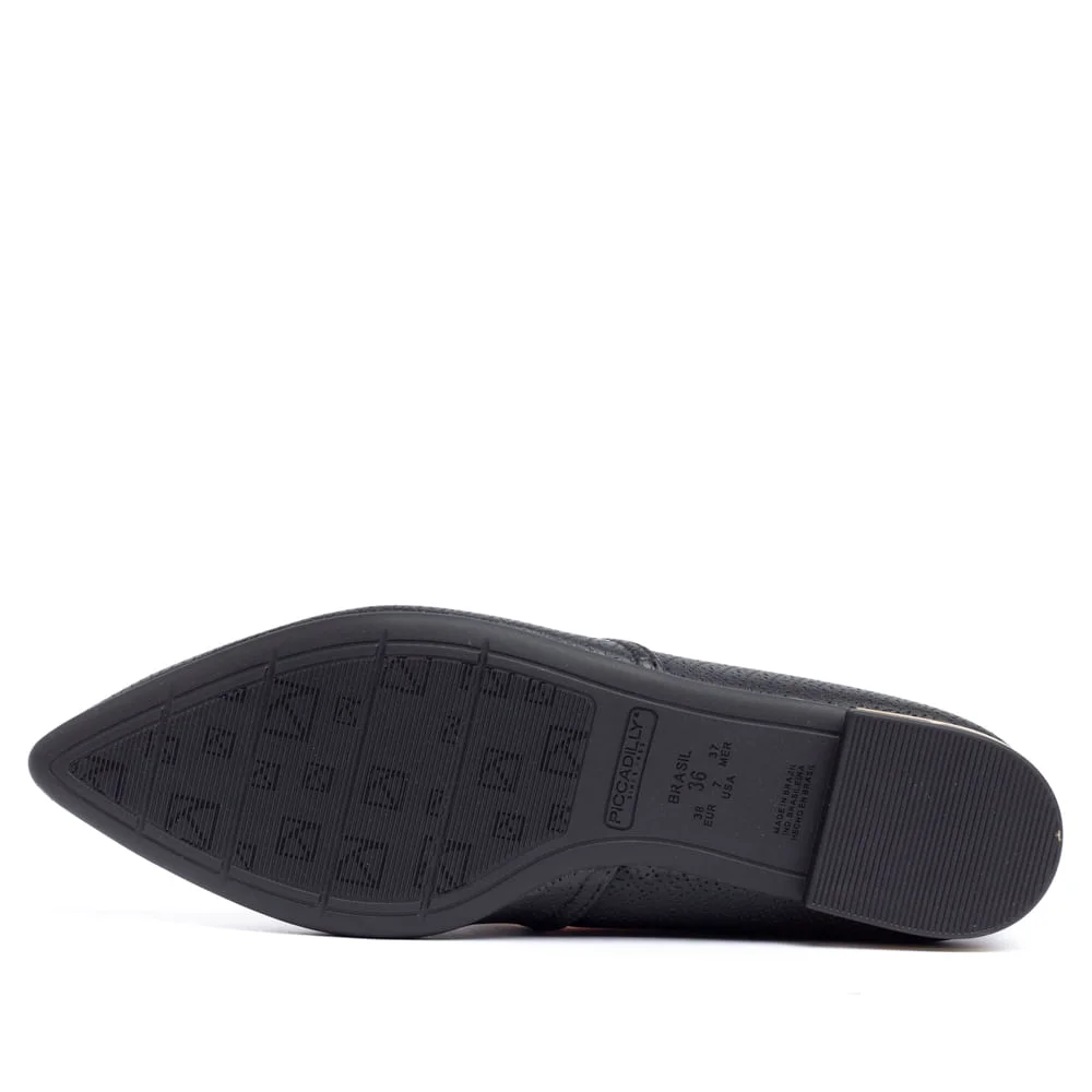 Sapatilha Feminina Piccadilly  Salto Baixo Preto Preto 2