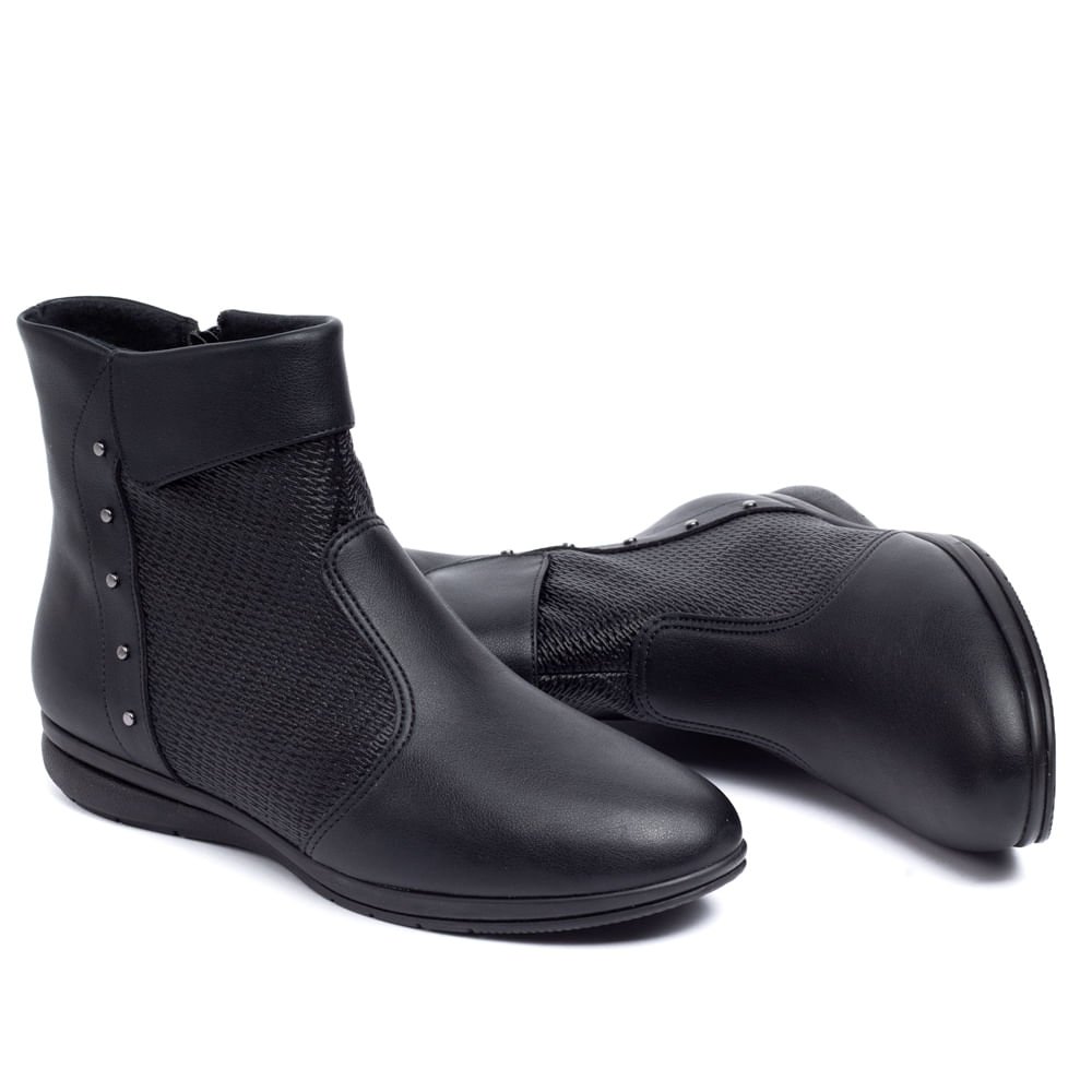 Bota Feminina Piccadily Cano Curto Preto Preto 5