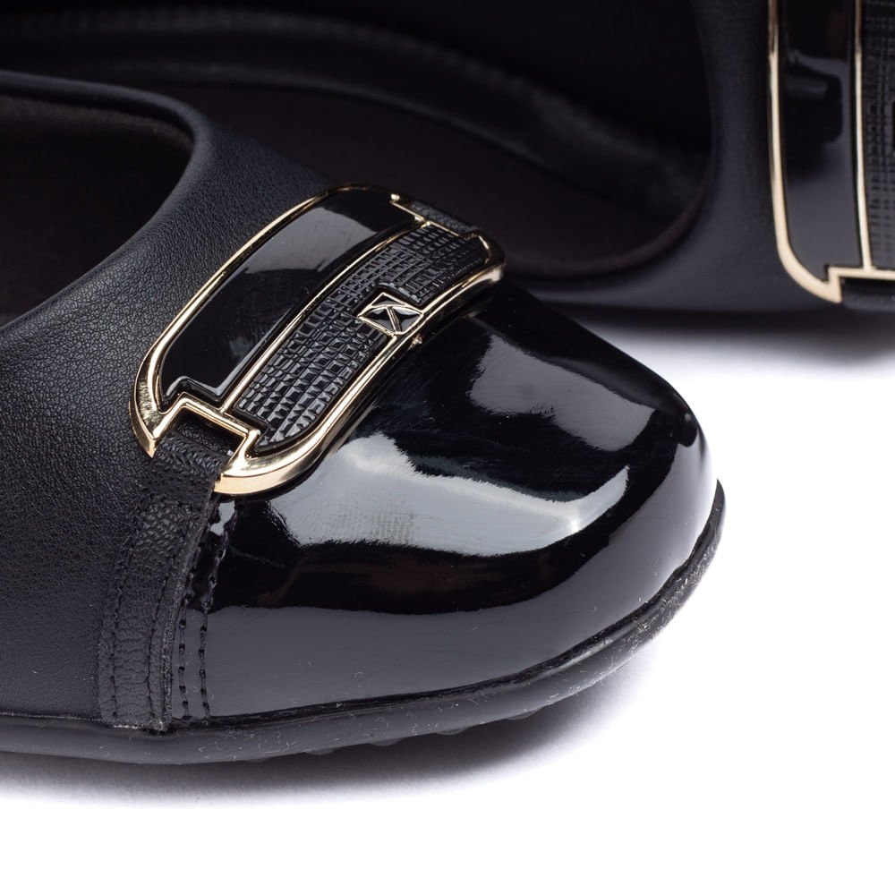 Sapatilha Feminina Piccadilly Raquel Salto Baixo Preto Preto 6