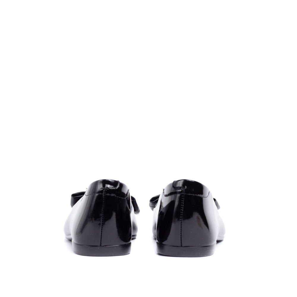 Sapatilha Feminina Moleca Verniz Com Laço Preto Preto 3