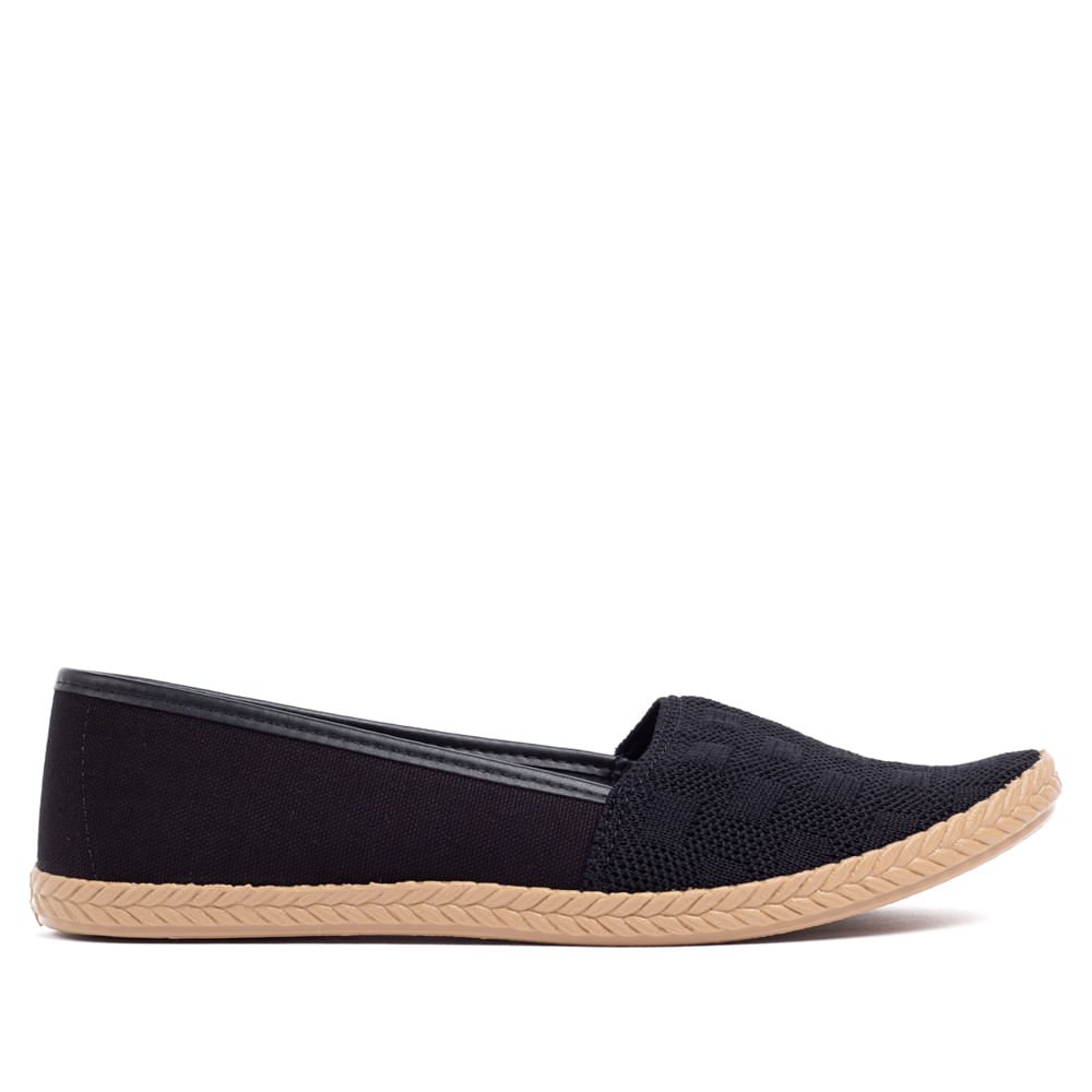 Sapatilha Feminina Moleca Tecido Knit Preto