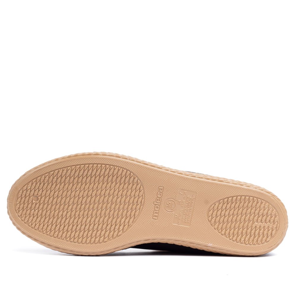 Sapatilha Feminina Moleca Tecido Knit Preto Preto 2