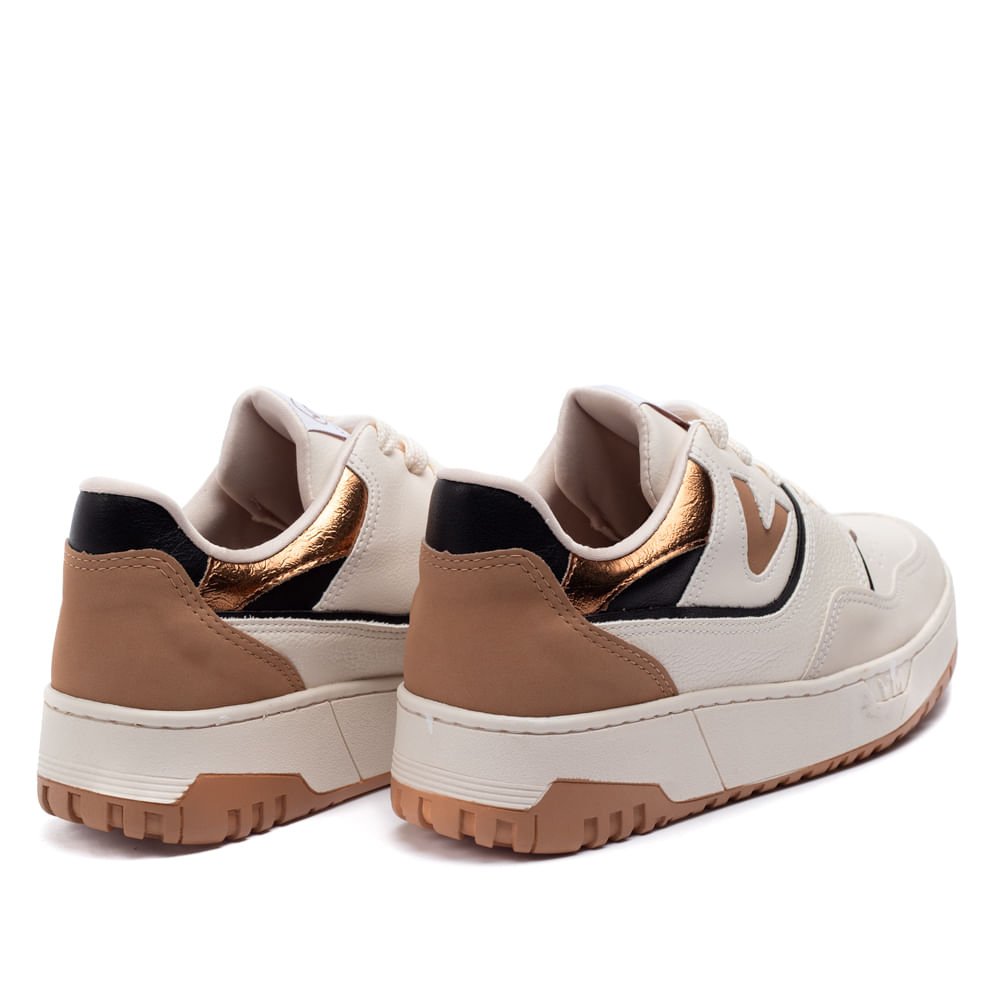 Tênis Feminino Via Marte Flatform com Recortes Bege Bege 6