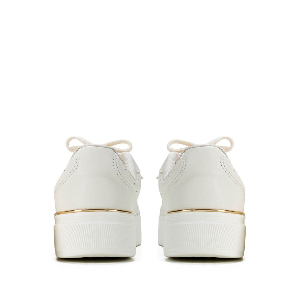 Tênis Feminino Kolosh com Detalhe Dourado Branco Branco 3