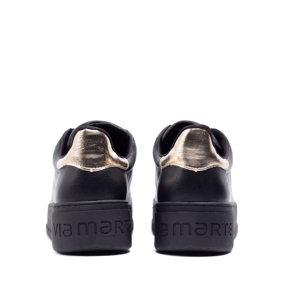 Tênis Feminino Via Marte Flatform Com Pingentes Preto Preto 3