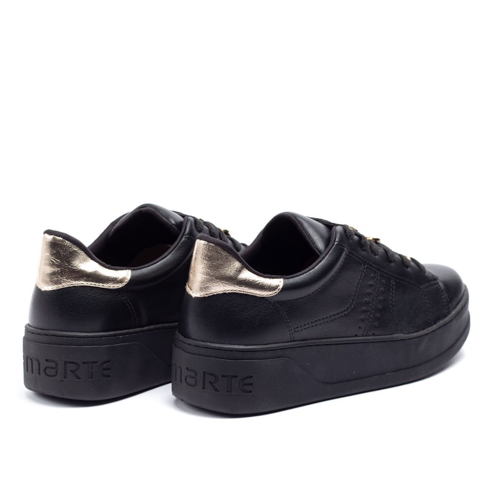 Tênis Feminino Via Marte Flatform Com Pingentes Preto Preto 6