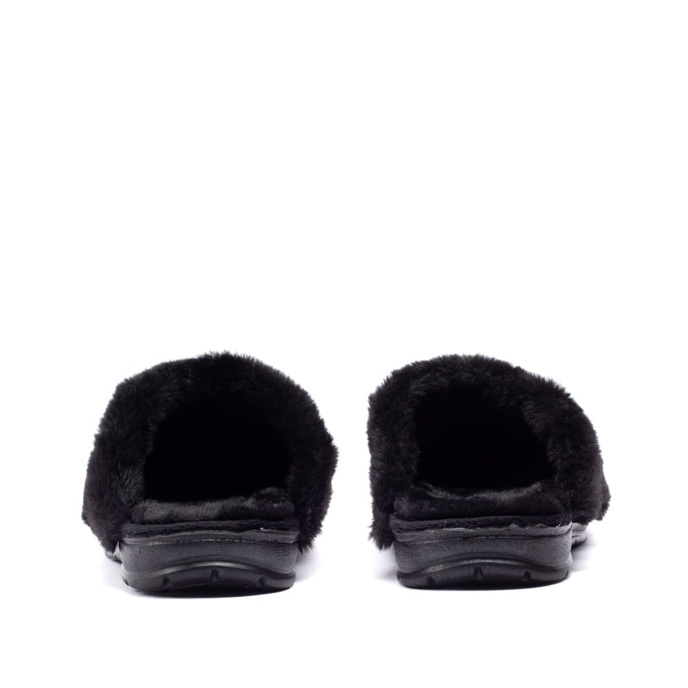 Pantufa Feminina Pegada Peluciada Preto Preto 3