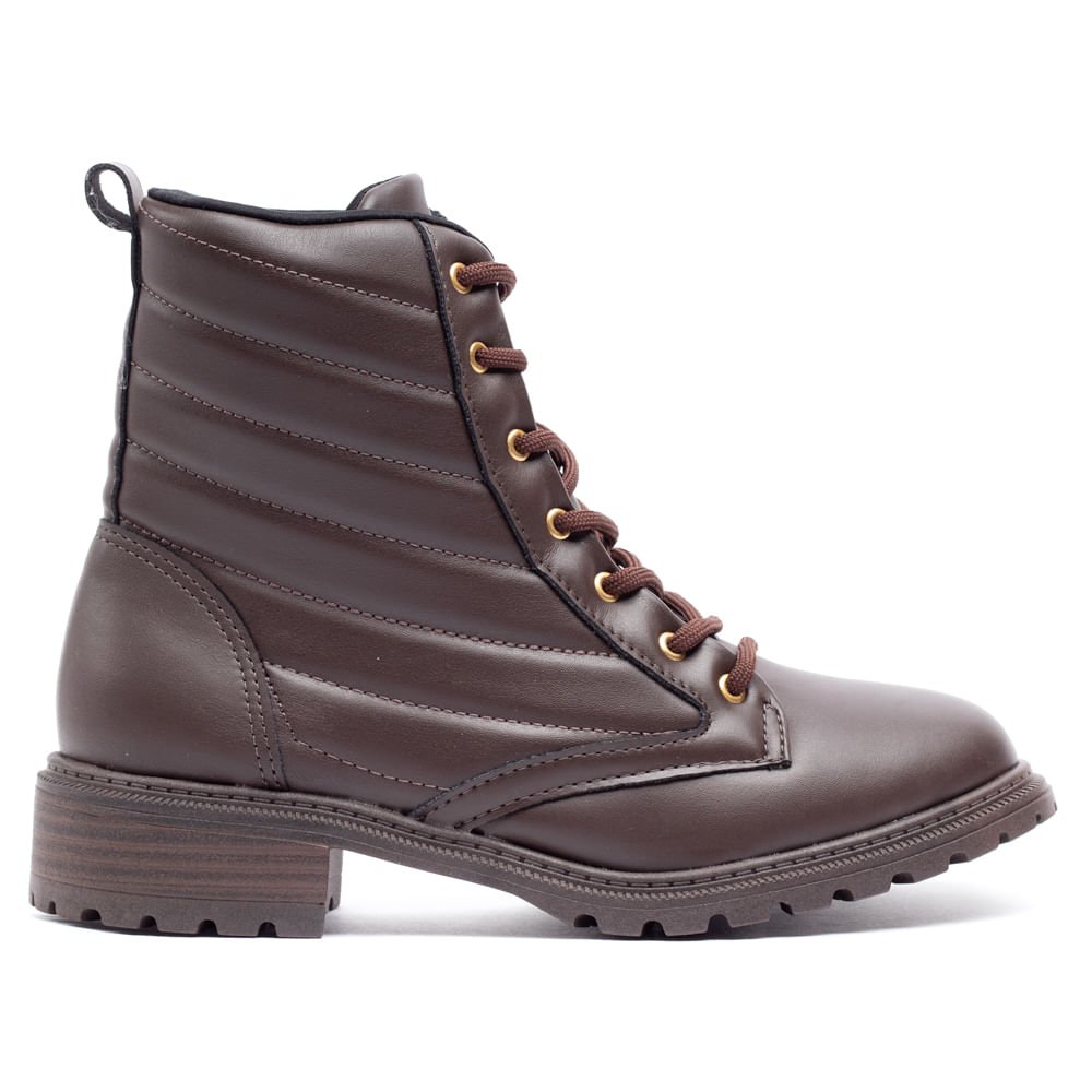 Bota Feminina Modare Cano Curto Com Costuras Café Marrom 1