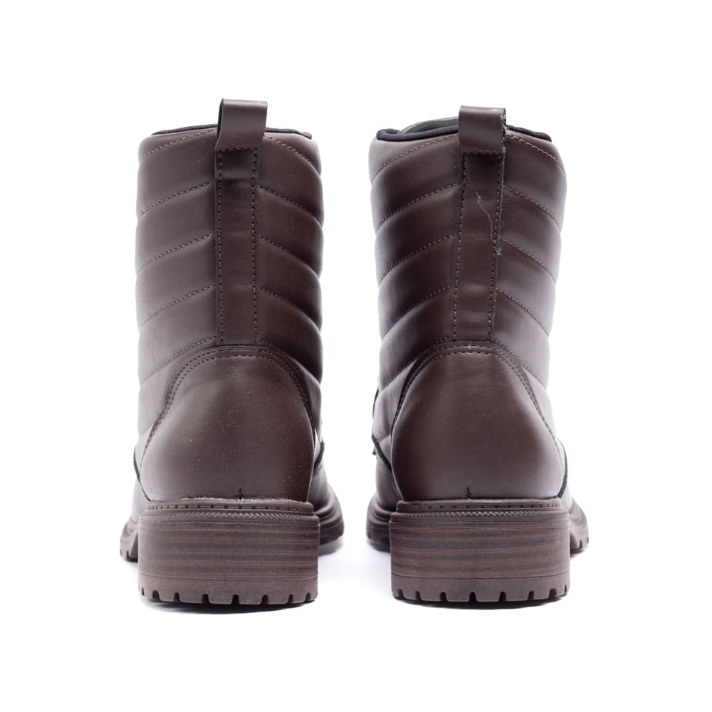 Bota Feminina Modare Cano Curto Com Costuras Café Marrom 3