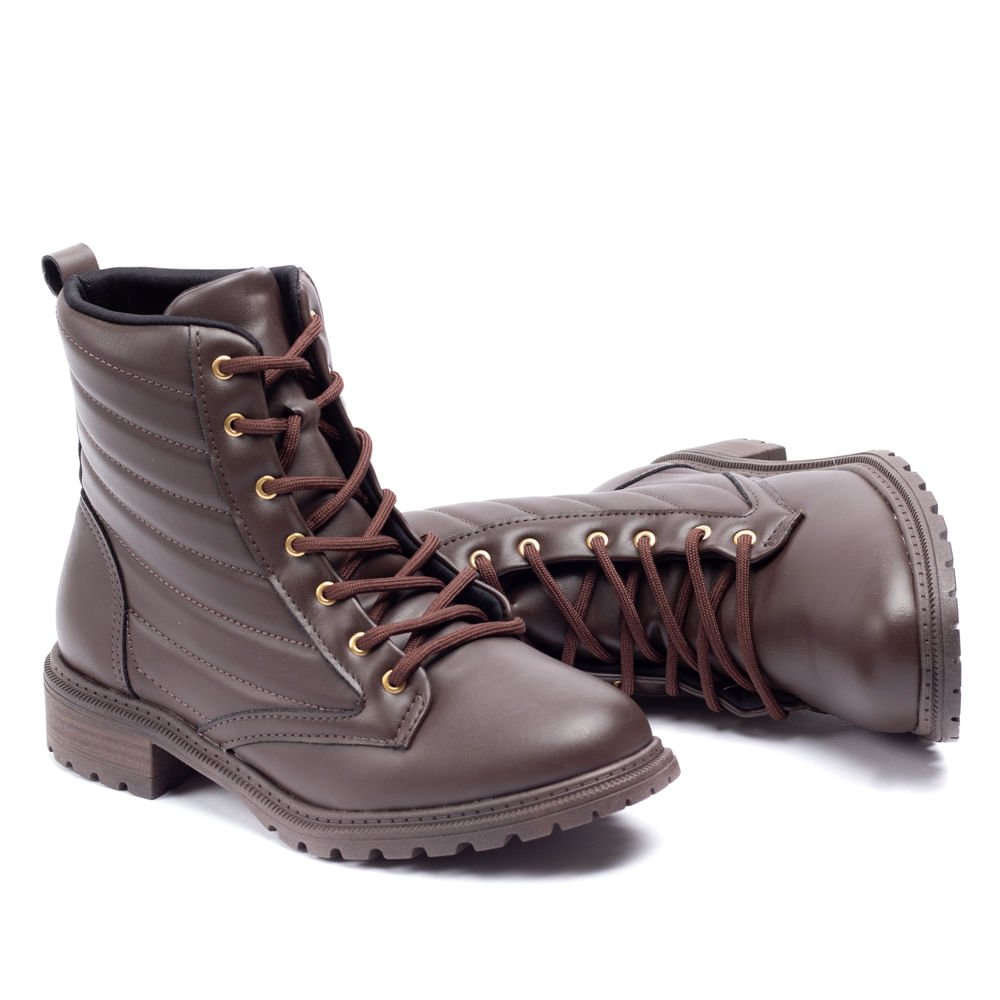 Bota Feminina Modare Cano Curto Com Costuras Café Marrom 5