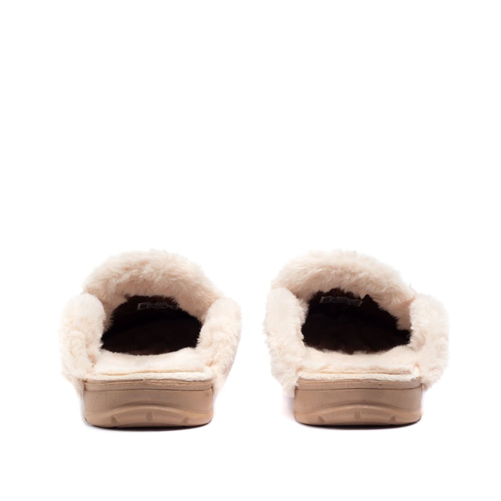 Pantufa Feminina Pegada Com Forro de Pelinho Marrom/bege Marrom/Bege 3