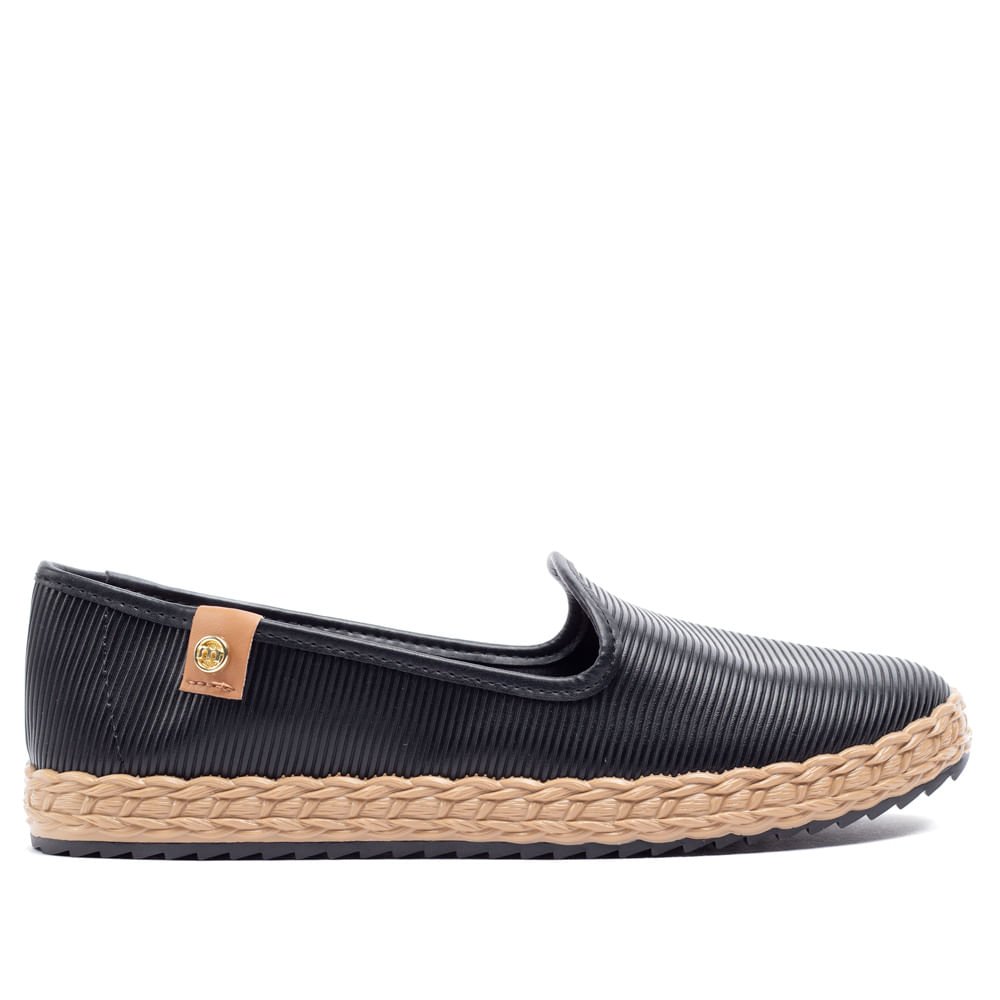 Sapatilha Feminina Moleca Napa Canelado Preto