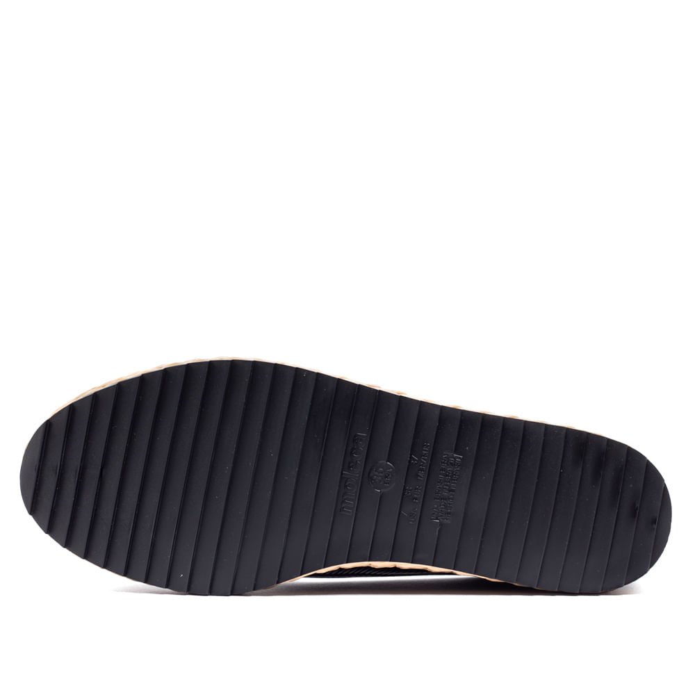 Sapatilha Feminina Moleca Napa Canelado Preto Preto 2