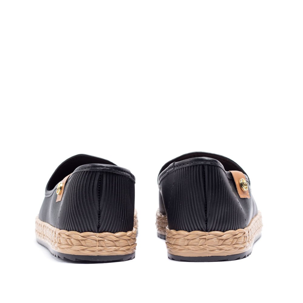 Sapatilha Feminina Moleca Napa Canelado Preto Preto 3
