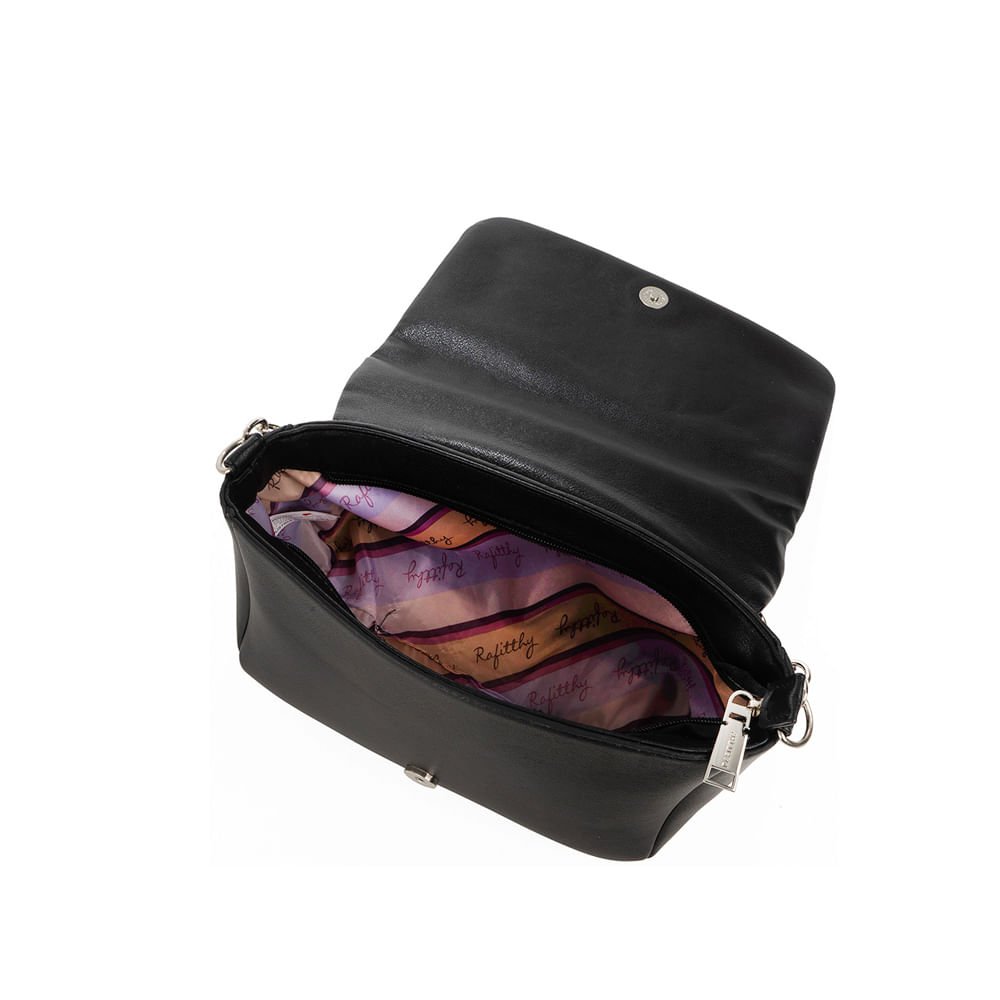 Bolsa Feminina Rafitthy Transversal Pequena Preta Preto 4