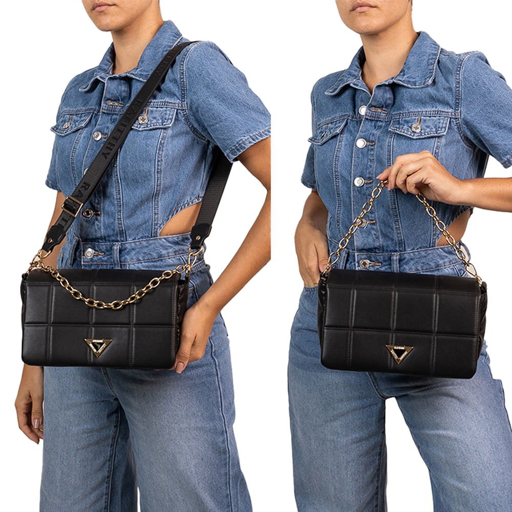Bolsa Feminina Rafitthy Pequena Preta Preto 5