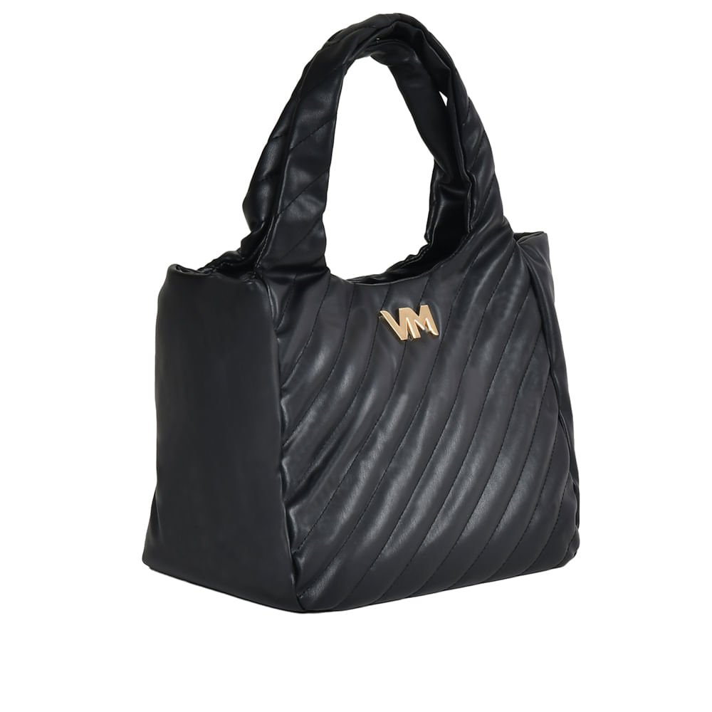 Bolsa Feminina Via Marte Shopping Bag Grande Preto Preto 2