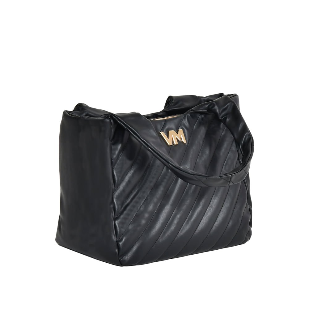 Bolsa Feminina Via Marte Shopping Bag Grande Preto Preto 3