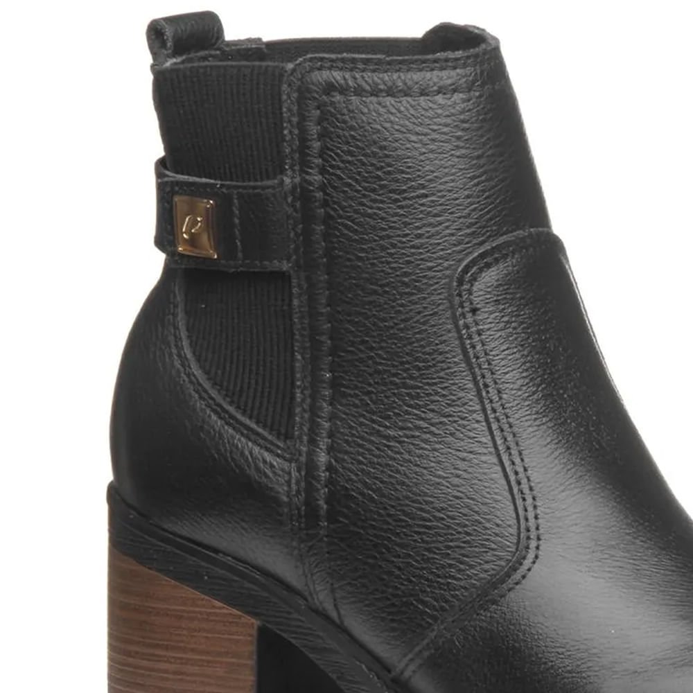 Bota Feminina Pegada Chelsea Levels em Couro Preto Preto 5