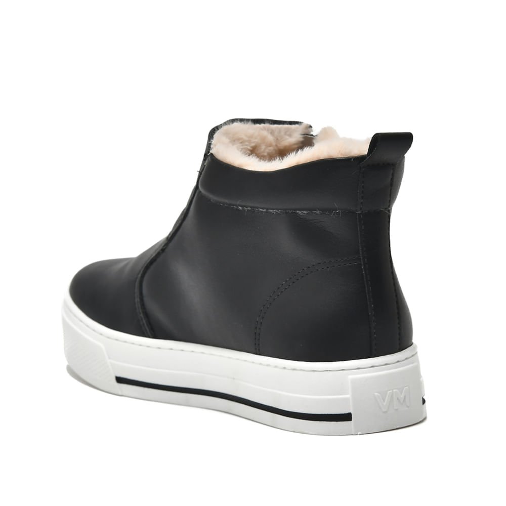 Tênis Feminino Via Marte Mid Com Pelo Preto Preto 3