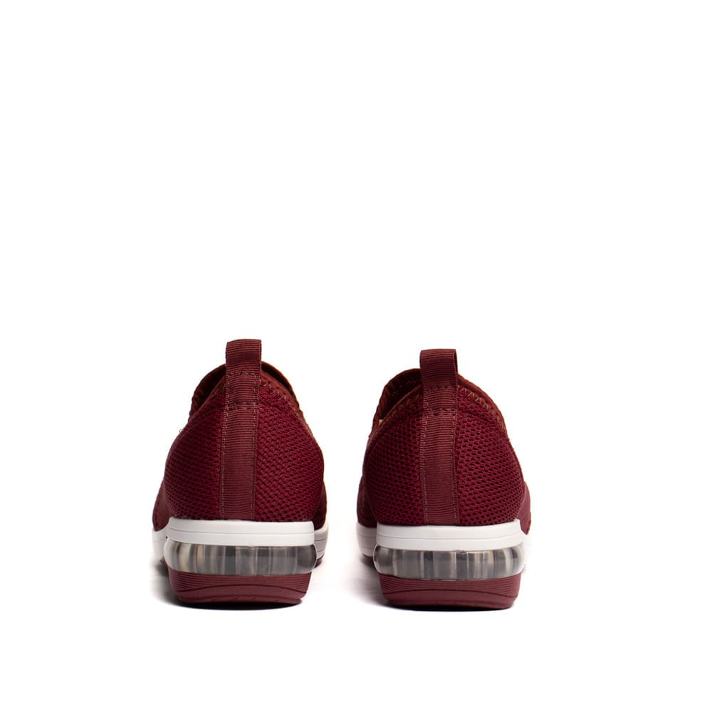 Tênis Feminino Modare Slip On Tecido Vinho Vermelho 3