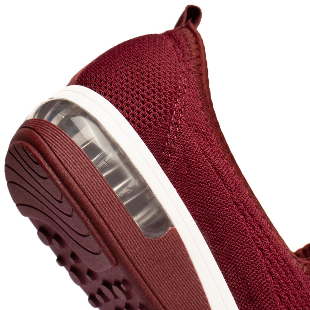 Tênis Feminino Modare Slip On Tecido Vinho Vermelho 5