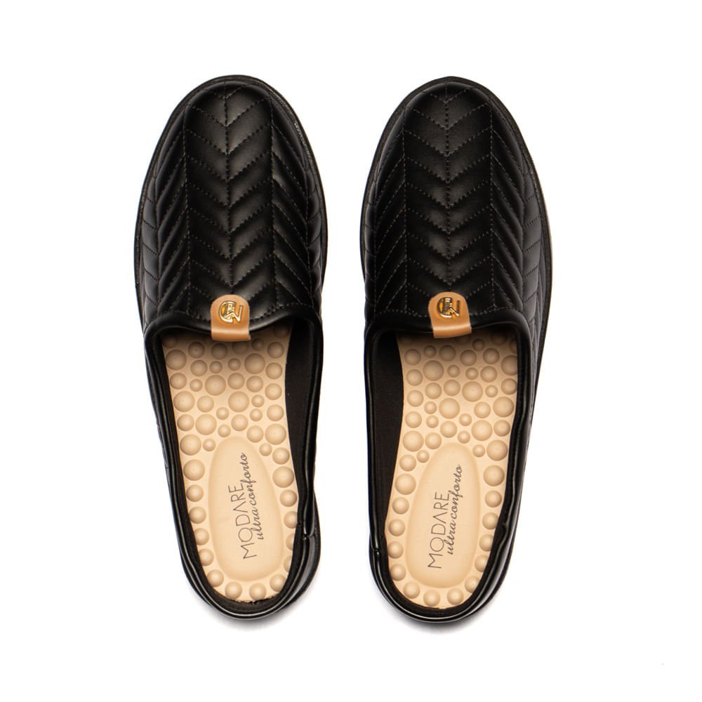 Mule Feminino Modare Matelassê Preto Preto 4
