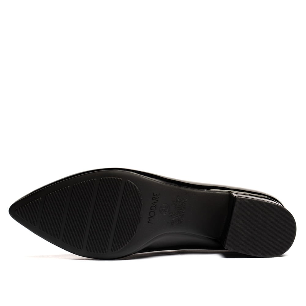 Sapato Feminino Modare Salto Baixo Verniz Preto Preto 2