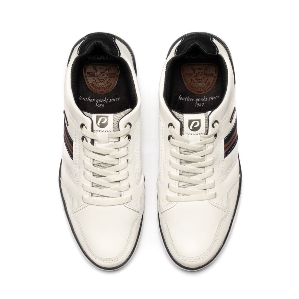 Sapatênis Masculino Pegada em Couro Branco/marinho Branco/marinho 4