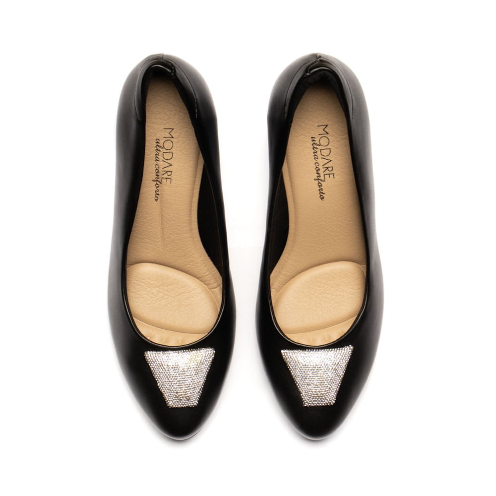 Sapato Feminino Modare com Detalhe em Strass Preto Preto 4