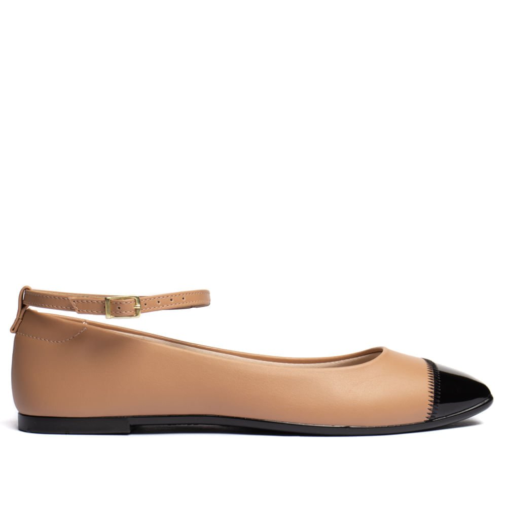Sapatilha Feminina Moleca Bicolor Nude/preto