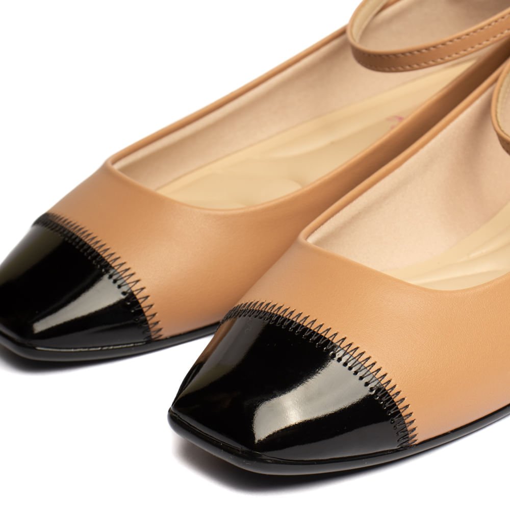 Sapatilha Feminina Moleca Bicolor Nude/preto Bege/Preto 5