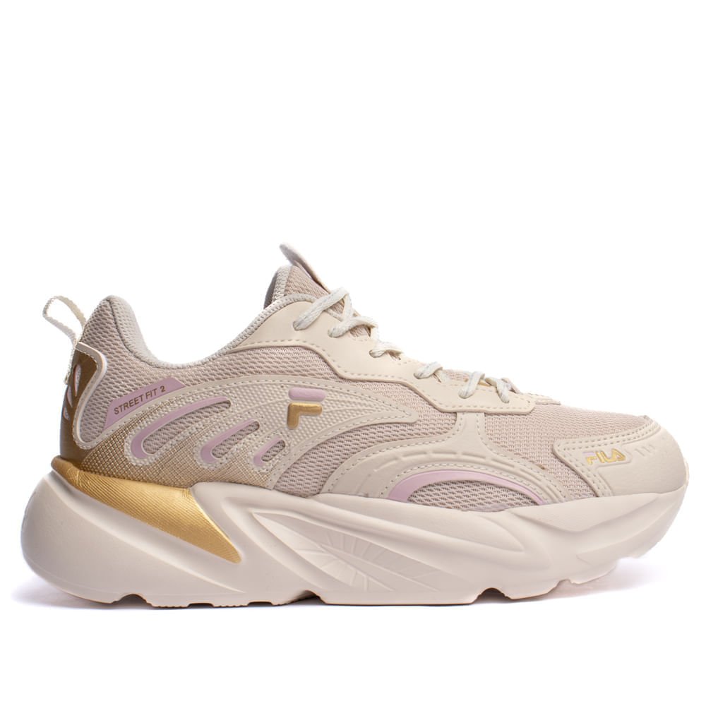 Tênis Feminino Fila Street Fit 2 Bege/dourado