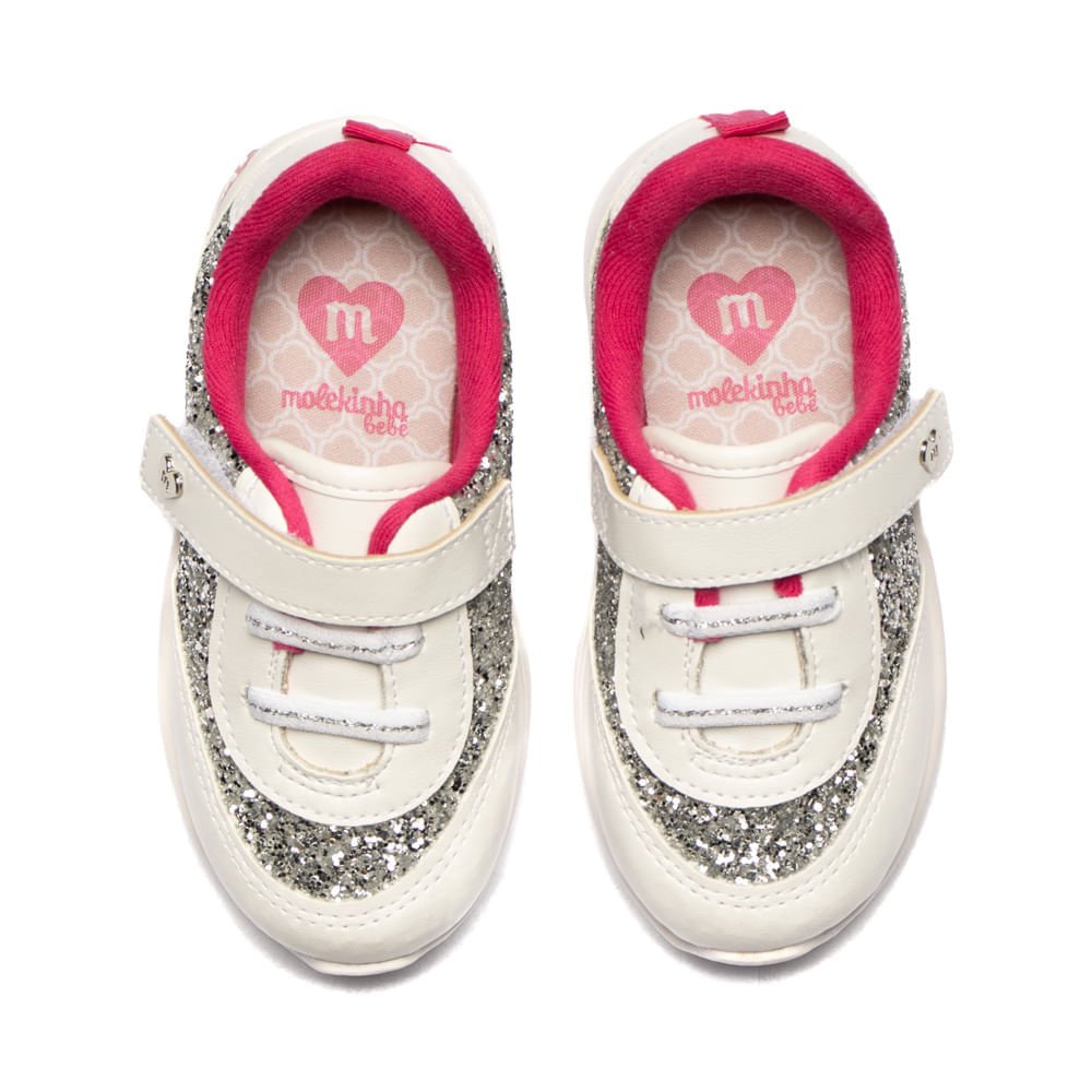 Tênis Infantil Molekinha com Glitter e Led Branco Branco 4