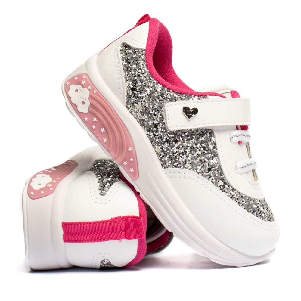 Tênis Infantil Molekinha com Glitter e Led Branco Branco 5