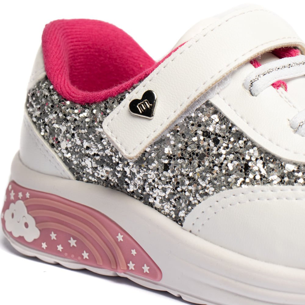 Tênis Infantil Molekinha com Glitter e Led Branco Branco 6