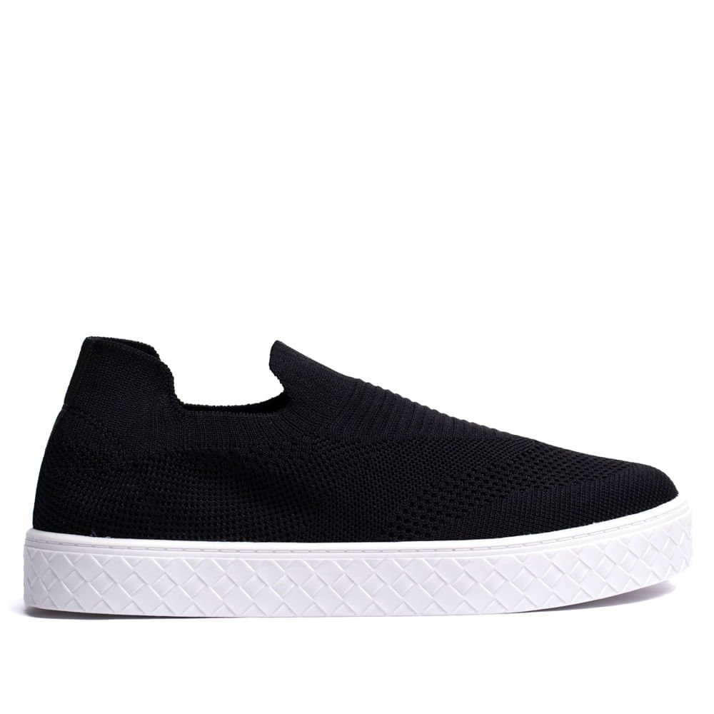Tênis Feminino Moleca Tecido Knit Preto