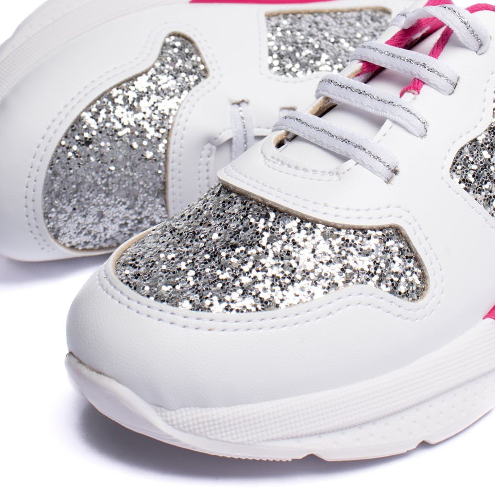 Tênis Infantil Molekinha com Glitter Branco/Prata Branco/Prata 5