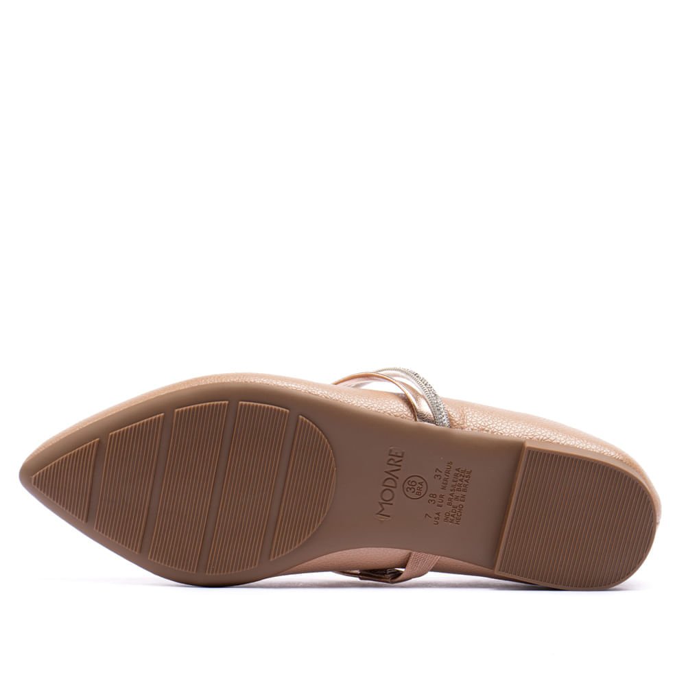 Sapatilha Feminina Modare com Tira Brilhante Nude Bege 2