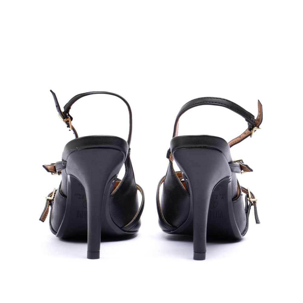Sapato Scarpin Feminino Vizzano com Fivelas Preto Preto 3