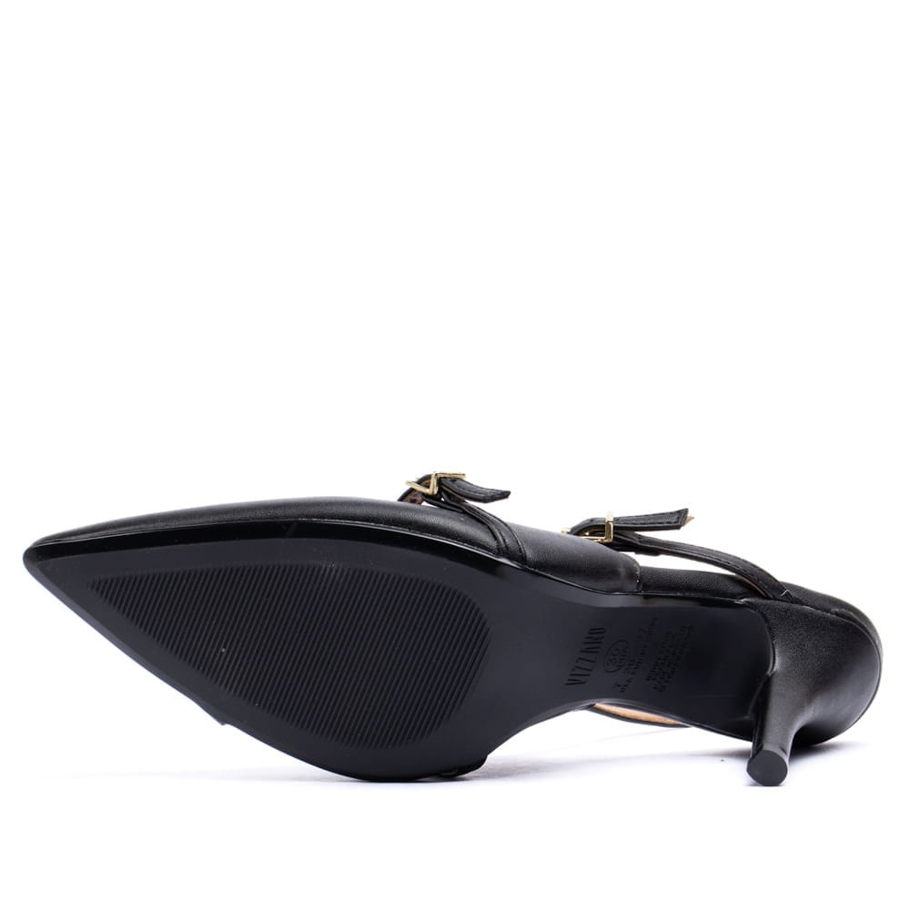 Sapato Scarpin Feminino Vizzano com Fivelas Preto Preto 2