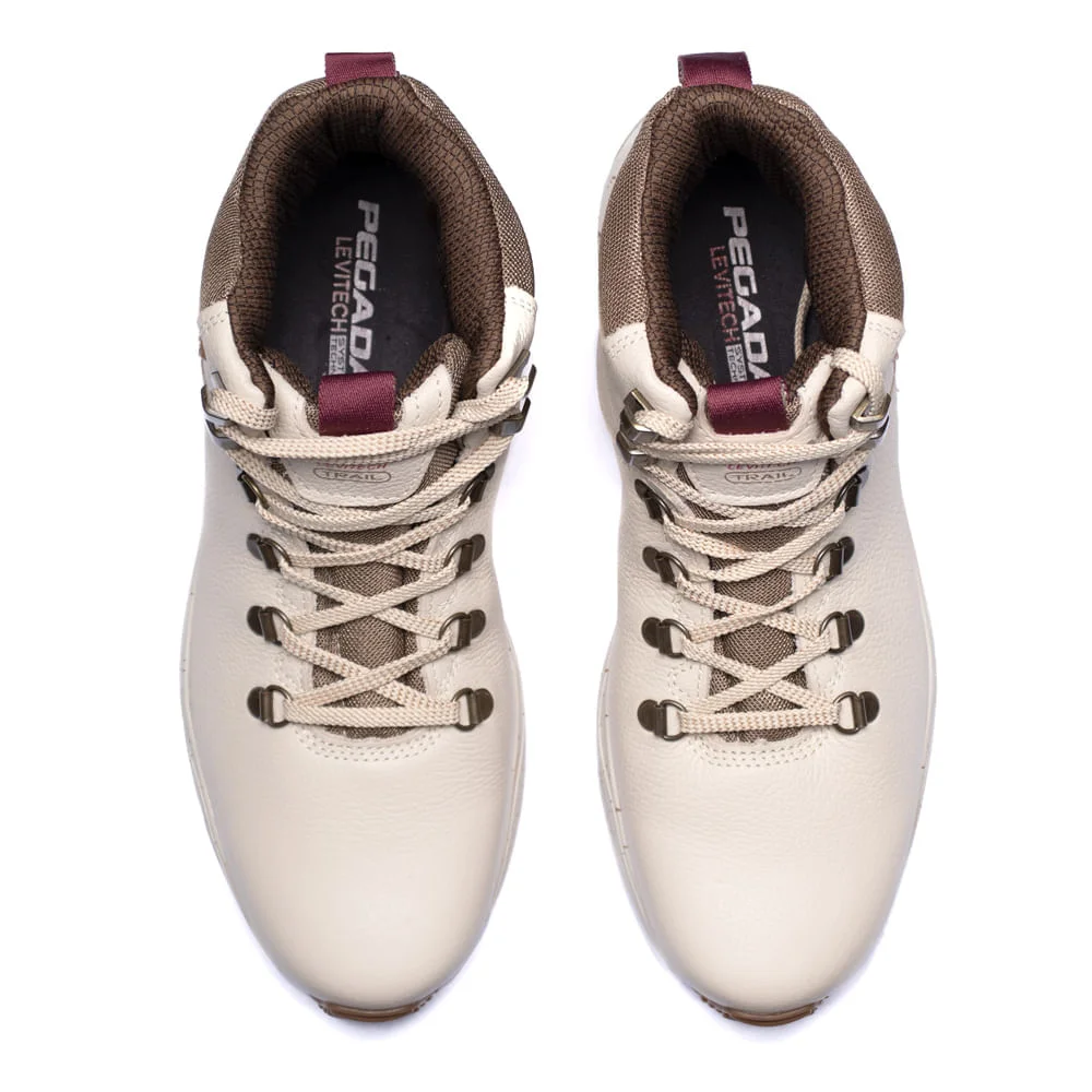 Bota Feminina Pegada Trail Bege Claro Branco 4