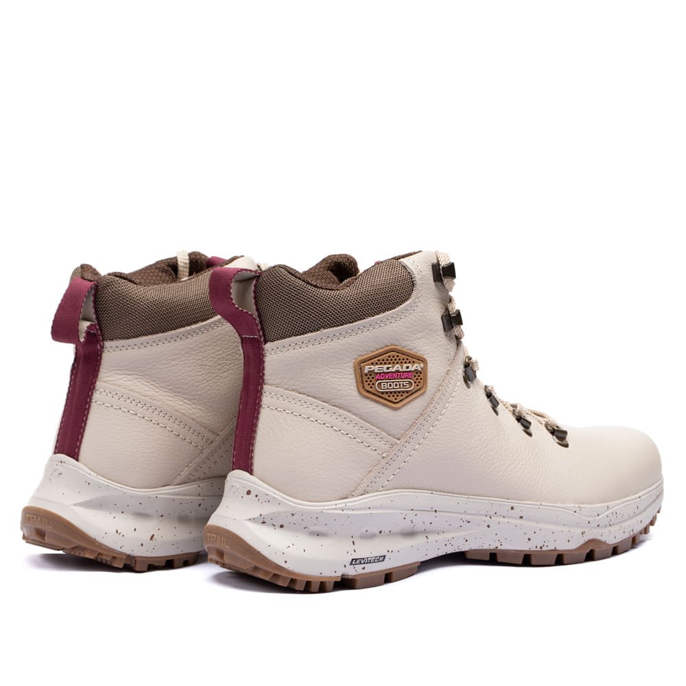 Bota Feminina Pegada Trail Bege Claro Branco 7